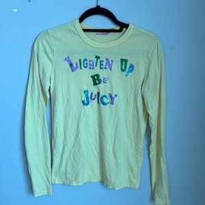 Juice Couture Yellow Long Sleeve Graphic Tee